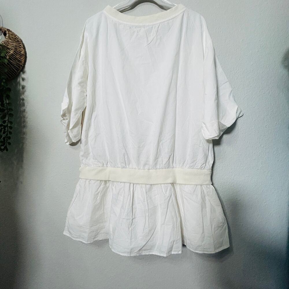 NEW Free People Astrid Optic White Shirt Dress Drop Waist Size Small Womens - Picture 13 of 15